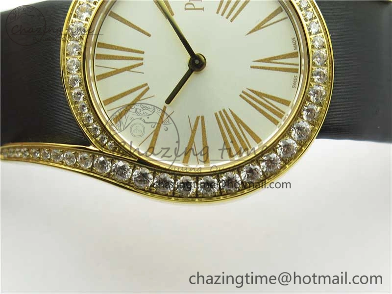 Flexible Limelight Gala G0A38160 32mm YG ZF 1:1 Best Edition Silver Dial On Leather Strap Siwss Quartz 10456