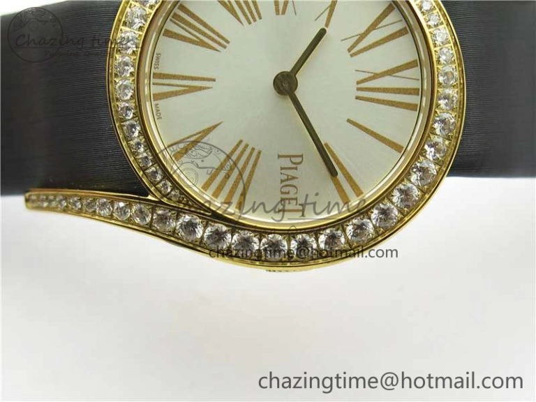 Flexible Limelight Gala G0A38160 32mm YG ZF 1:1 Best Edition Silver Dial On Leather Strap Siwss Quartz 10456
