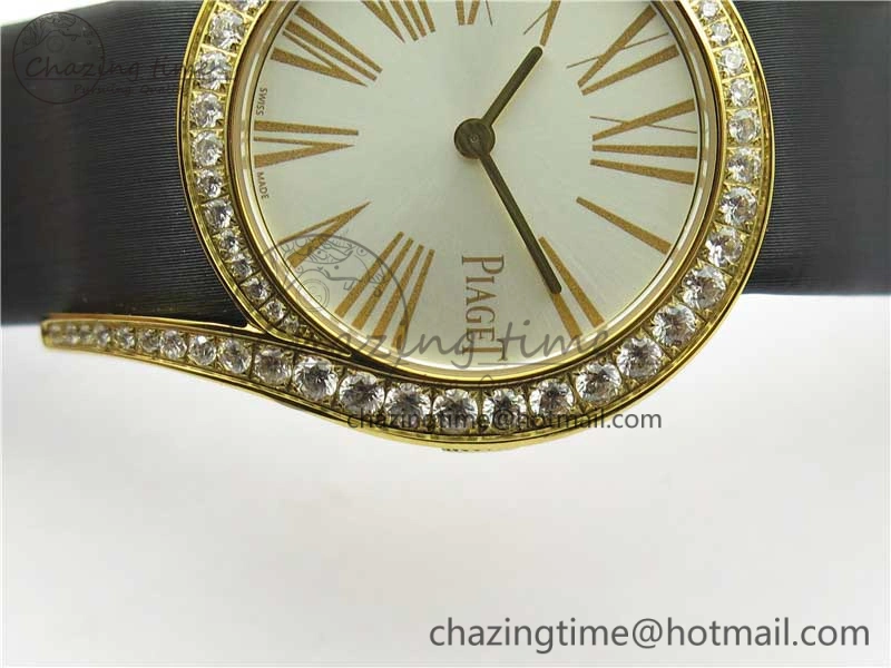 Flexible Limelight Gala G0A38160 32mm YG ZF 1:1 Best Edition Silver Dial On Leather Strap Siwss Quartz 10456