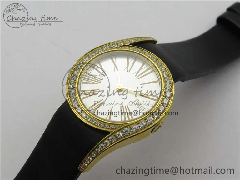 Flexible Limelight Gala G0A38160 32mm YG ZF 1:1 Best Edition Silver Dial On Leather Strap Siwss Quartz 10456