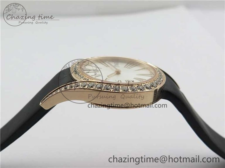 Limelight Gala G0A45361 32mm RG ZF 1:1 Best Edition Silver Dial on Black Fabric Strap Siwss Quartz Fashionable 9113