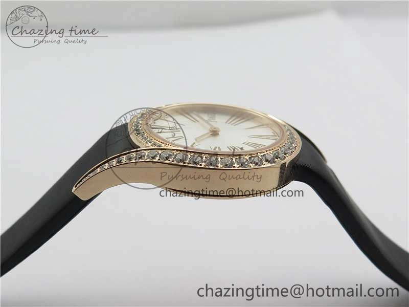 Limelight Gala G0A45361 32mm RG ZF 1:1 Best Edition Silver Dial on Black Fabric Strap Siwss Quartz Fashionable 9113