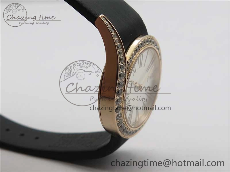 Limelight Gala G0A45361 32mm RG ZF 1:1 Best Edition Silver Dial on Black Fabric Strap Siwss Quartz Fashionable 9113
