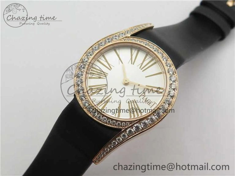 Limelight Gala G0A45361 32mm RG ZF 1:1 Best Edition Silver Dial on Black Fabric Strap Siwss Quartz Fashionable 9113