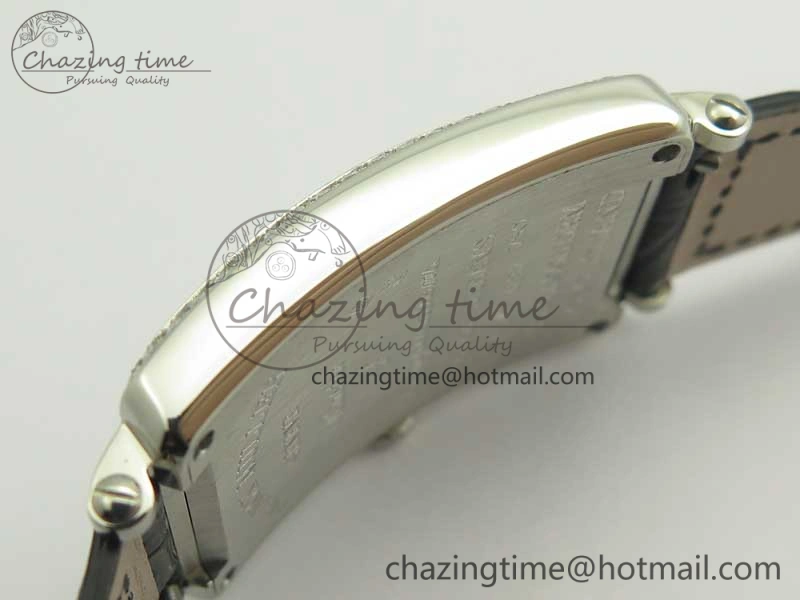 Supportive Long Island Color Dream SS Diamonds Bezel GF 1:1 Best Edition on Black Leather Strap Swiss Quartz 10702