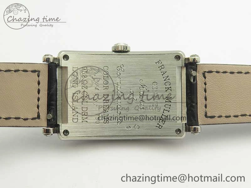 Supportive Long Island Color Dream SS Diamonds Bezel GF 1:1 Best Edition on Black Leather Strap Swiss Quartz 10702