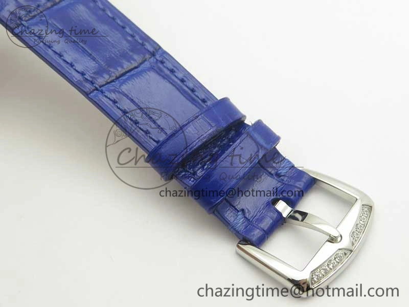 Supportive Long Island Color Dream SS Diamonds Bezel GF 1:1 Best Edition on Black Leather Strap Swiss Quartz 10702