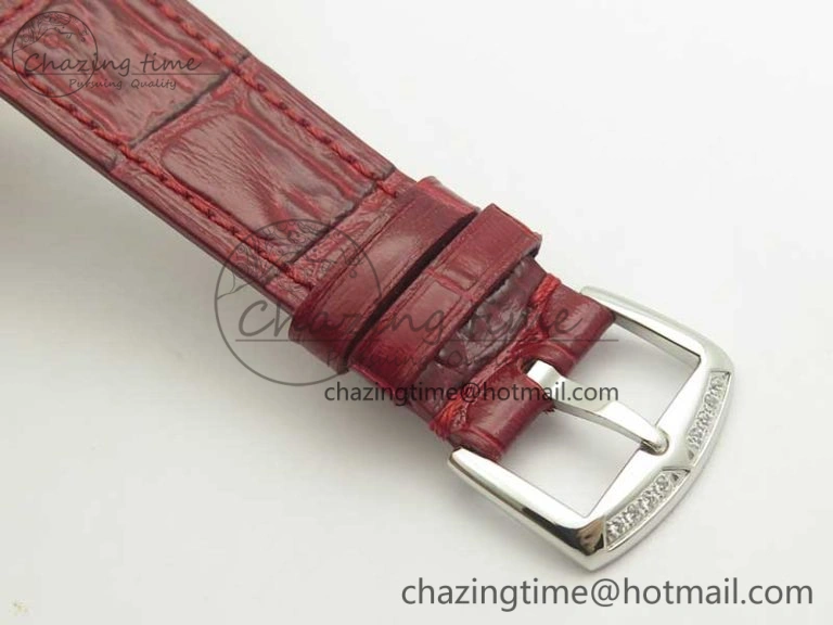 Supportive Long Island Color Dream SS Diamonds Bezel GF 1:1 Best Edition on Black Leather Strap Swiss Quartz 10702