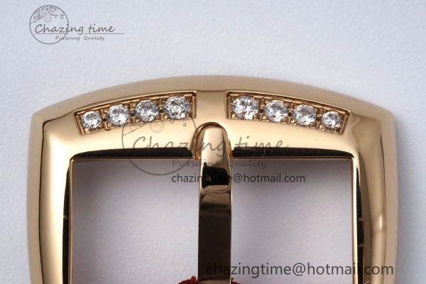 Long Island Ladies RG Diamonds Bezel APSF 1:1 Best Edition White Texured Dial on Red Leather Strap Jap Quartz TopPick 10176