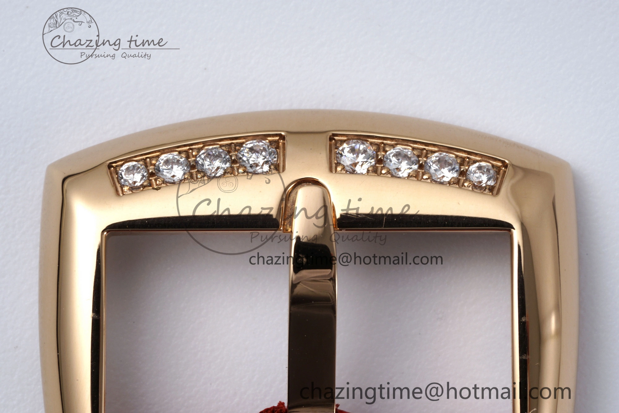 Long Island Ladies RG Diamonds Bezel APSF 1:1 Best Edition White Texured Dial on Red Leather Strap Jap Quartz TopPick 10176