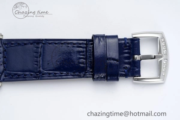Long Island Ladies SS Diamonds Bezel APSF 1:1 Best Edition Pink MOP Dial on Blue Leather Strap Jap Quartz MultiPurpose 6514