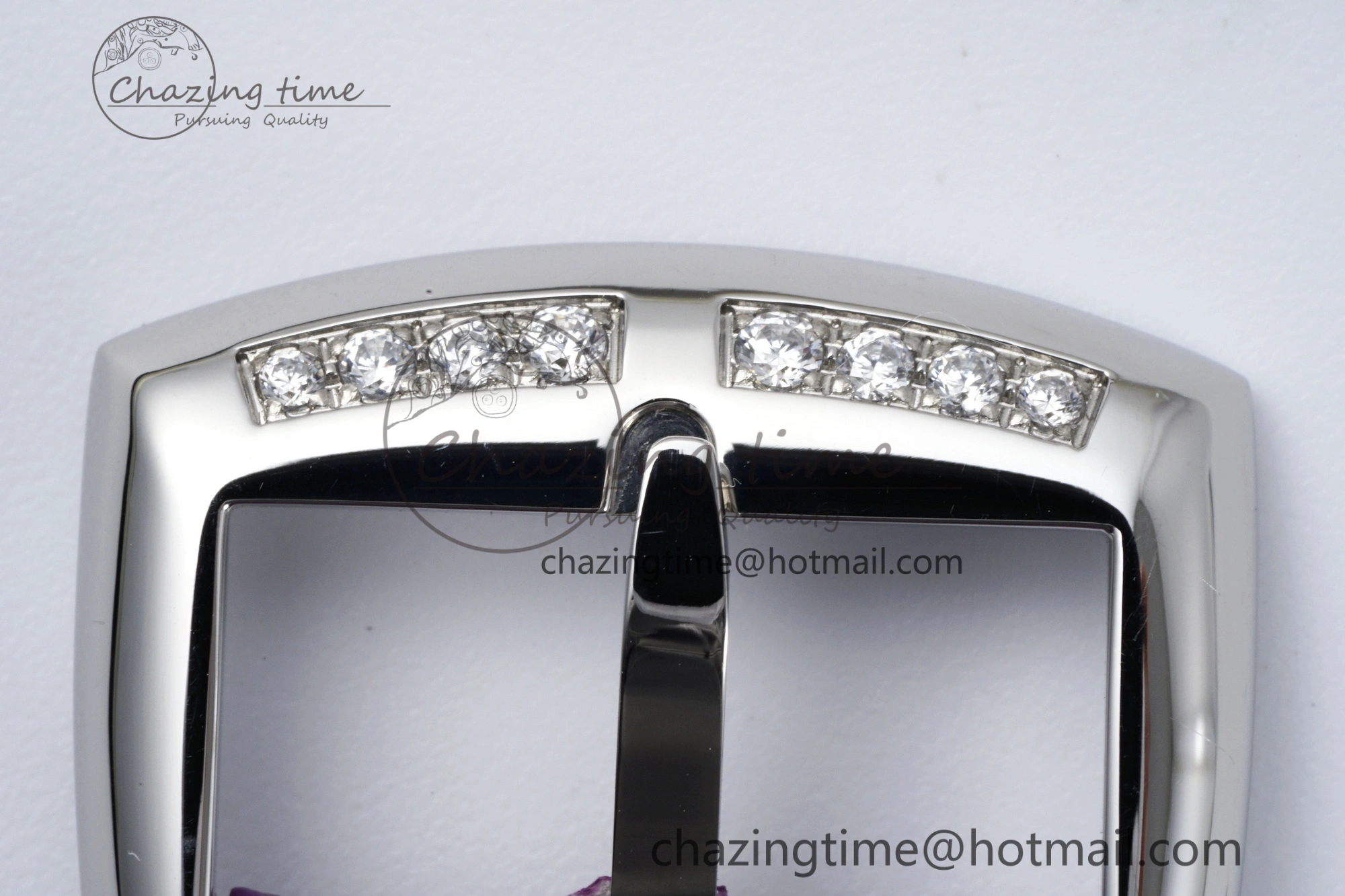 HighQuality Long Island Ladies SS Diamonds Bezel APSF 1:1 Best Edition White Texured Dial on Purple Leather Strap Jap Quartz 6513