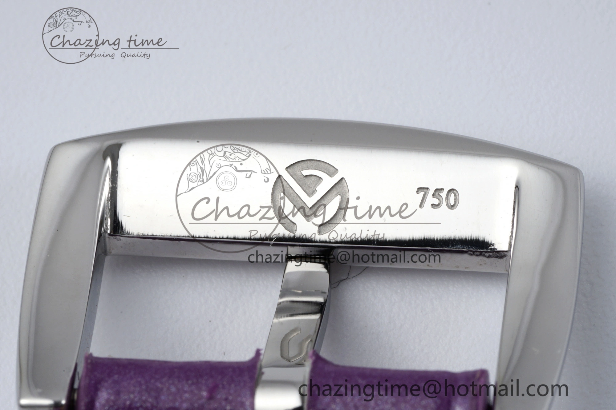 HighQuality Long Island Ladies SS Diamonds Bezel APSF 1:1 Best Edition White Texured Dial on Purple Leather Strap Jap Quartz 6513