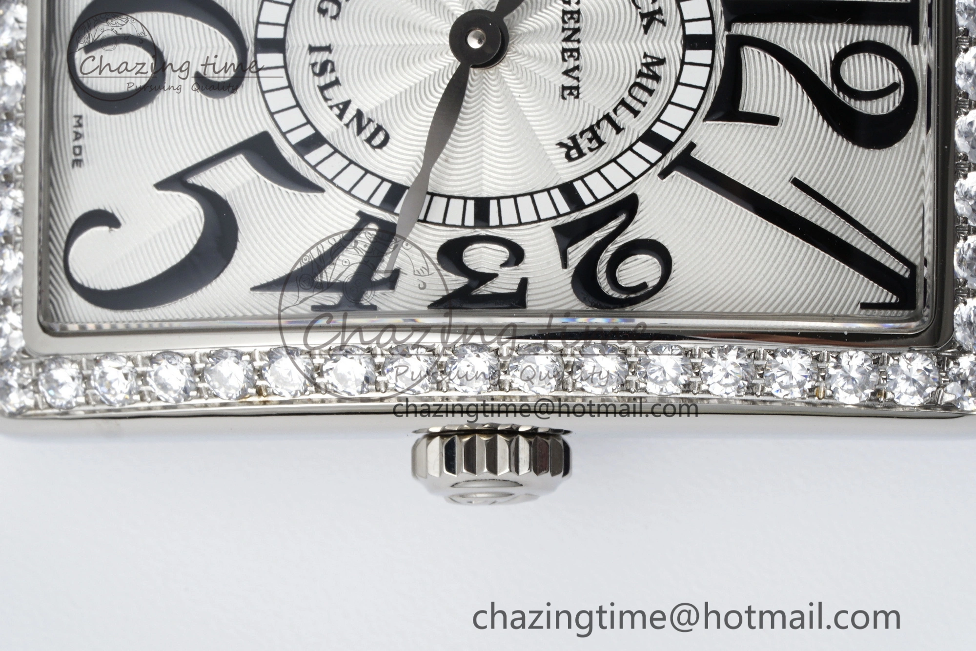 HighQuality Long Island Ladies SS Diamonds Bezel APSF 1:1 Best Edition White Texured Dial on Purple Leather Strap Jap Quartz 6513