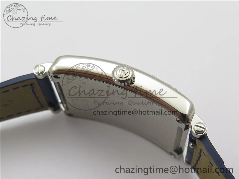 Lightweight Long Island Ladies SS Diamonds Bezel ZF 1:1 Mother of Pearl Dial on Blue Leather Strap Swiss Ronda Quartz 10263