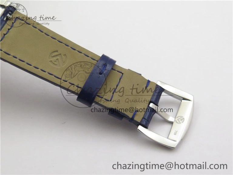 Lightweight Long Island Ladies SS Diamonds Bezel ZF 1:1 Mother of Pearl Dial on Blue Leather Strap Swiss Ronda Quartz 10263