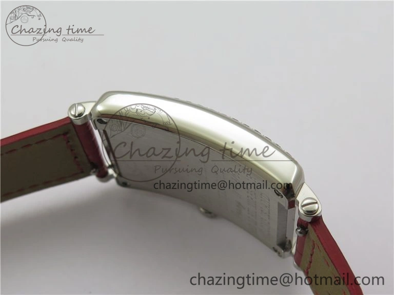 Long Island Ladies SS Diamonds Bezel ZF 1:1 Mother of Pearl Dial on Red Leather Strap Swiss Ronda Quartz Durable 6530