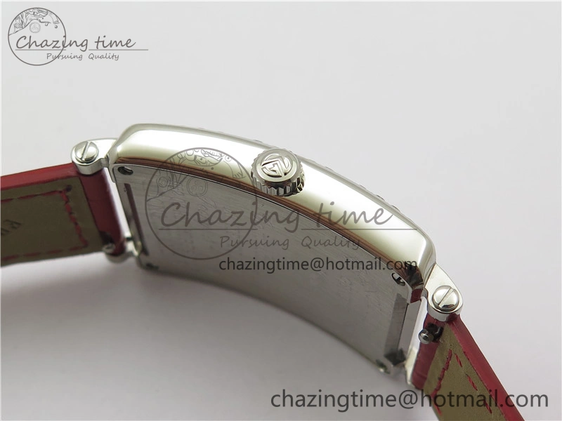 Long Island Ladies SS Diamonds Bezel ZF 1:1 Mother of Pearl Dial on Red Leather Strap Swiss Ronda Quartz Durable 6530