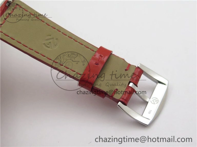 Long Island Ladies SS Diamonds Bezel ZF 1:1 Mother of Pearl Dial on Red Leather Strap Swiss Ronda Quartz Durable 6530