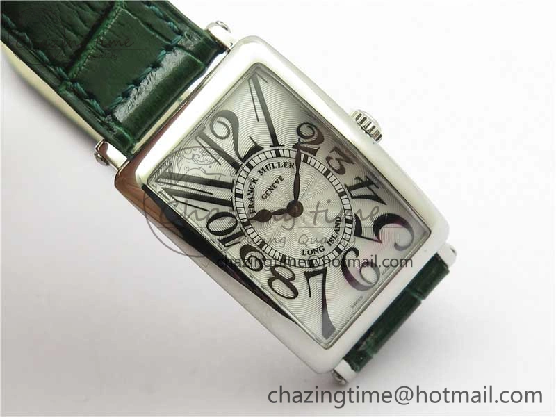 Long Island Ladies SS ZF 1:1 Best Edition on Green Leather Strap Ronda Quartz Unique 6538