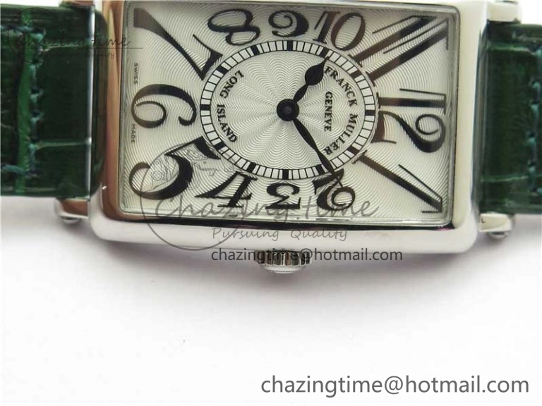Long Island Ladies SS ZF 1:1 Best Edition on Green Leather Strap Ronda Quartz Unique 6538