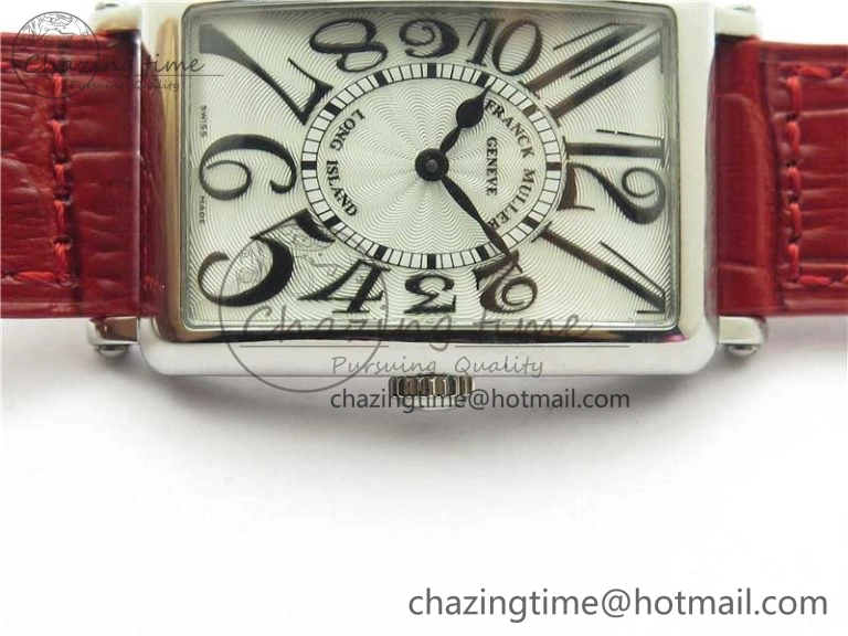 Long Island Ladies SS ZF 1:1 Best Edition on Red Leather Strap Ronda Quartz Trendsetting 10361
