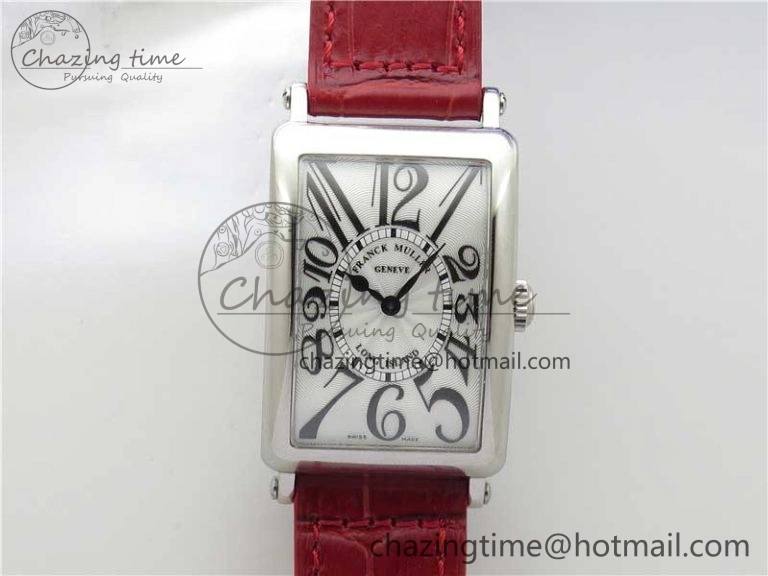 Classic Long Island Ladies SS ZF 1:1 Best Edition on Red Leather Strap Ronda Quartz 6539