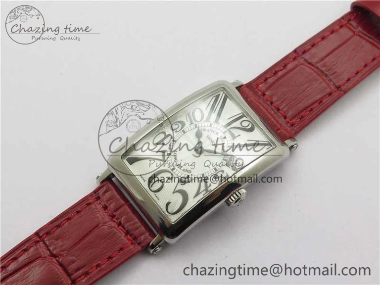 Long Island Ladies SS ZF 1:1 Best Edition on Red Leather Strap Ronda Quartz Trendsetting 10361