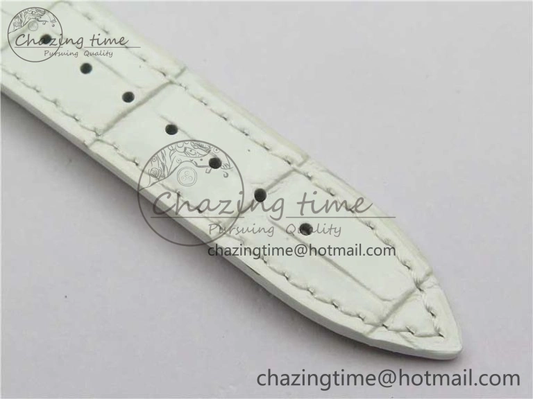 TravelReady Long Island Ladies SS ZF 1:1 Best Edition on White Leather Strap Ronda Quartz 6543