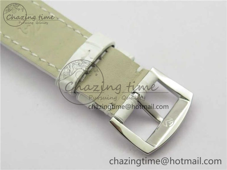 TravelReady Long Island Ladies SS ZF 1:1 Best Edition on White Leather Strap Ronda Quartz 6543