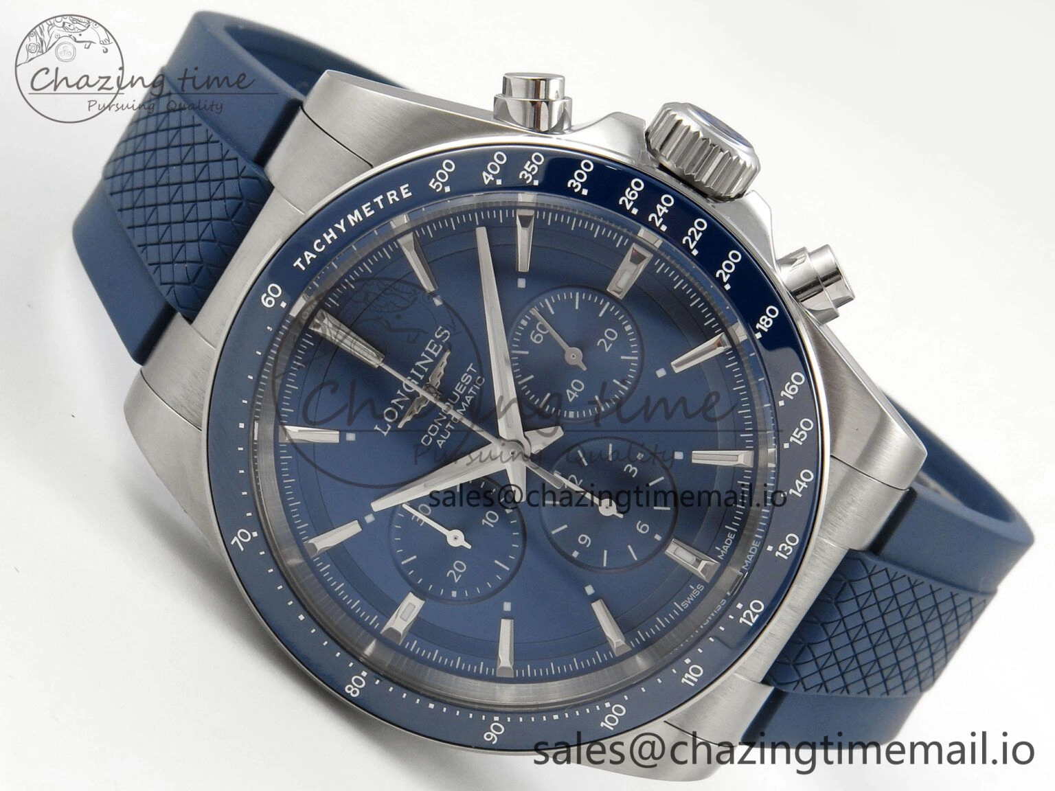 GoodFit Longines Conquest 40mm SS AF 1:1 Best Edition Blue Dial on Blue Rubber Strap A 7539