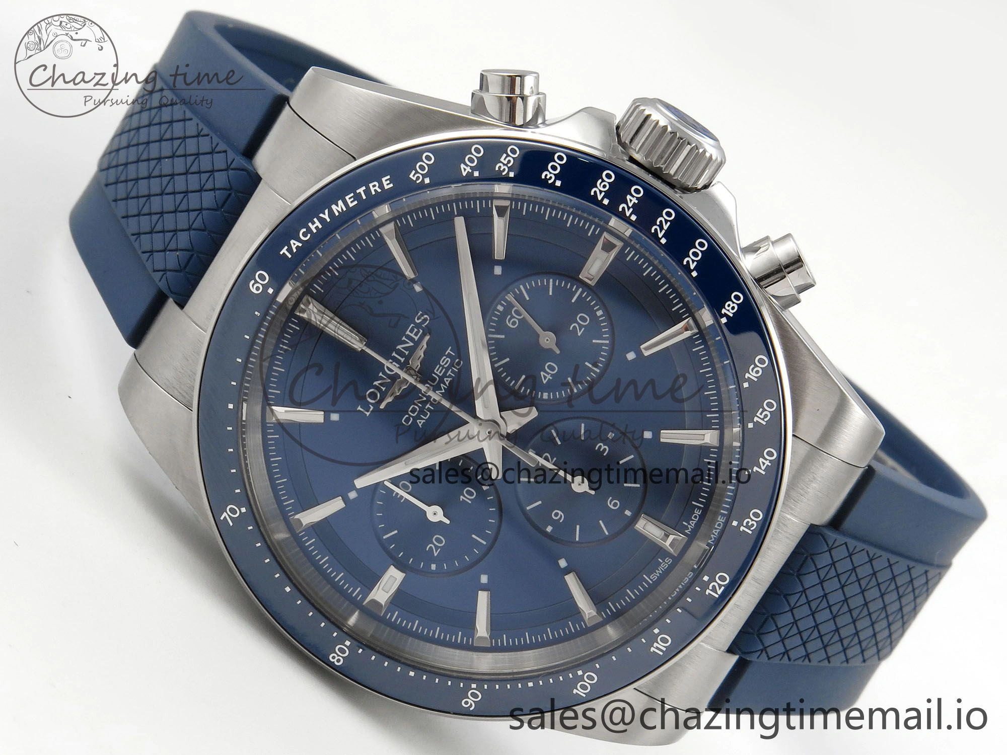 GoodFit Longines Conquest 40mm SS AF 1:1 Best Edition Blue Dial on Blue Rubber Strap A 7539