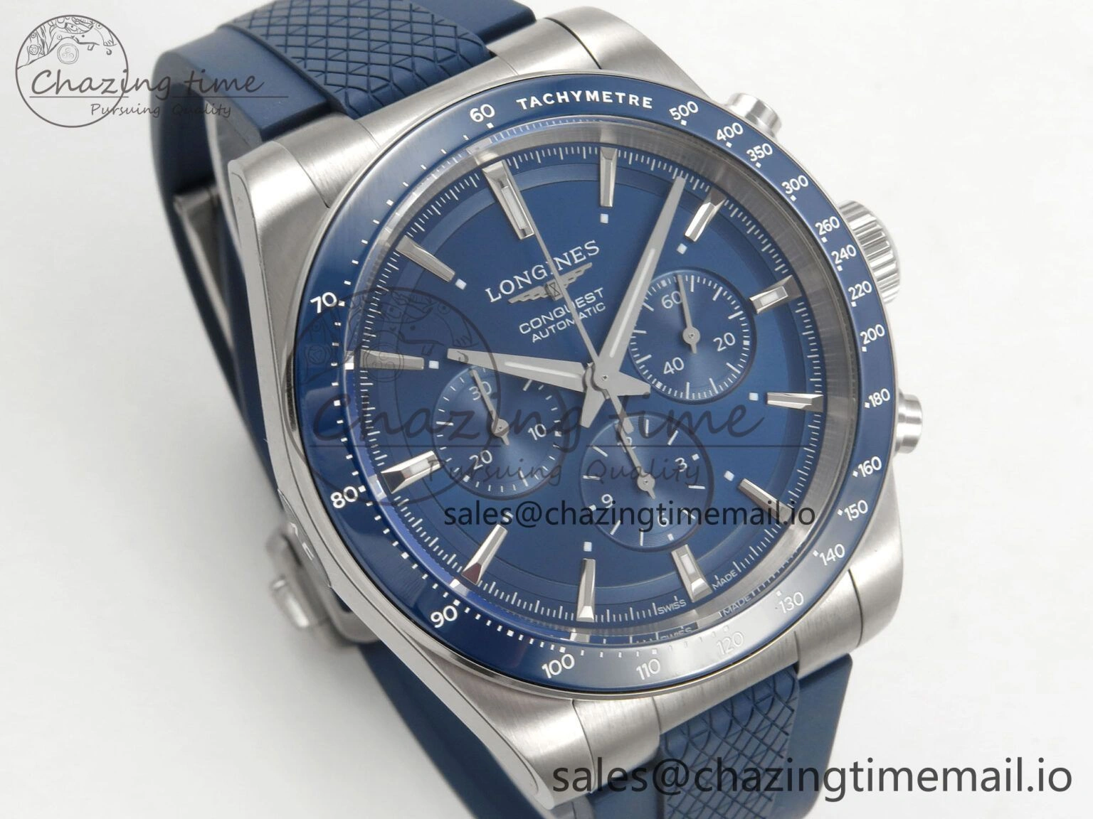 GoodFit Longines Conquest 40mm SS AF 1:1 Best Edition Blue Dial on Blue Rubber Strap A 7539