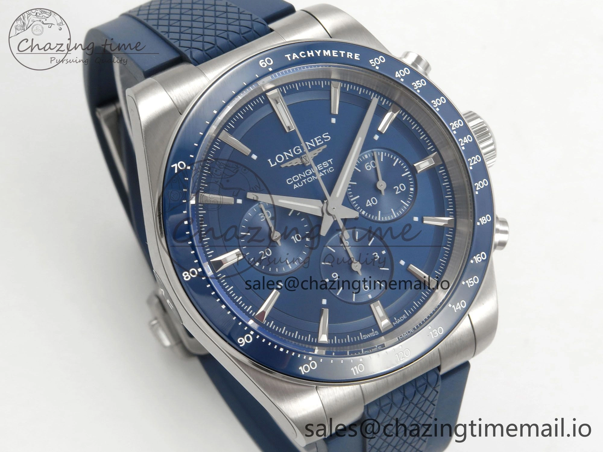 GoodFit Longines Conquest 40mm SS AF 1:1 Best Edition Blue Dial on Blue Rubber Strap A 7539