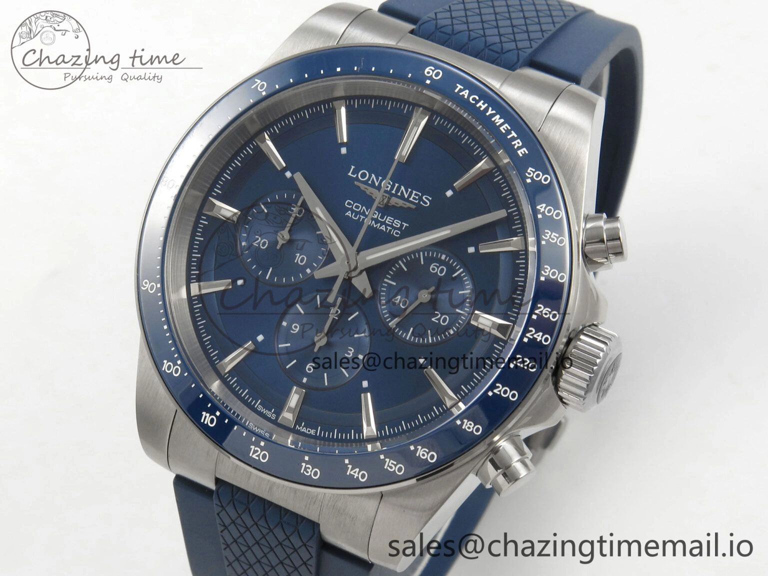GoodFit Longines Conquest 40mm SS AF 1:1 Best Edition Blue Dial on Blue Rubber Strap A 7539
