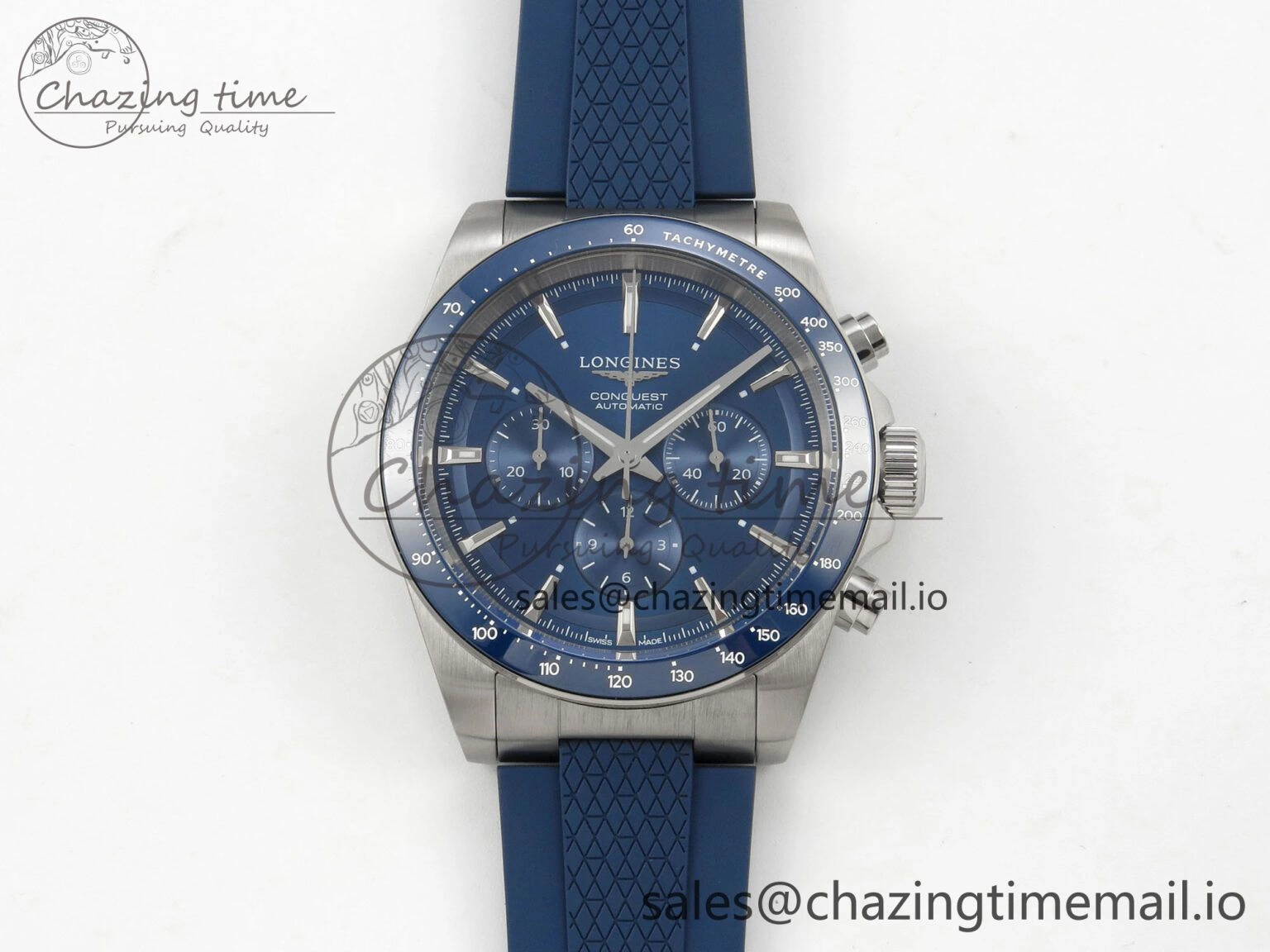 GoodFit Longines Conquest 40mm SS AF 1:1 Best Edition Blue Dial on Blue Rubber Strap A 7539
