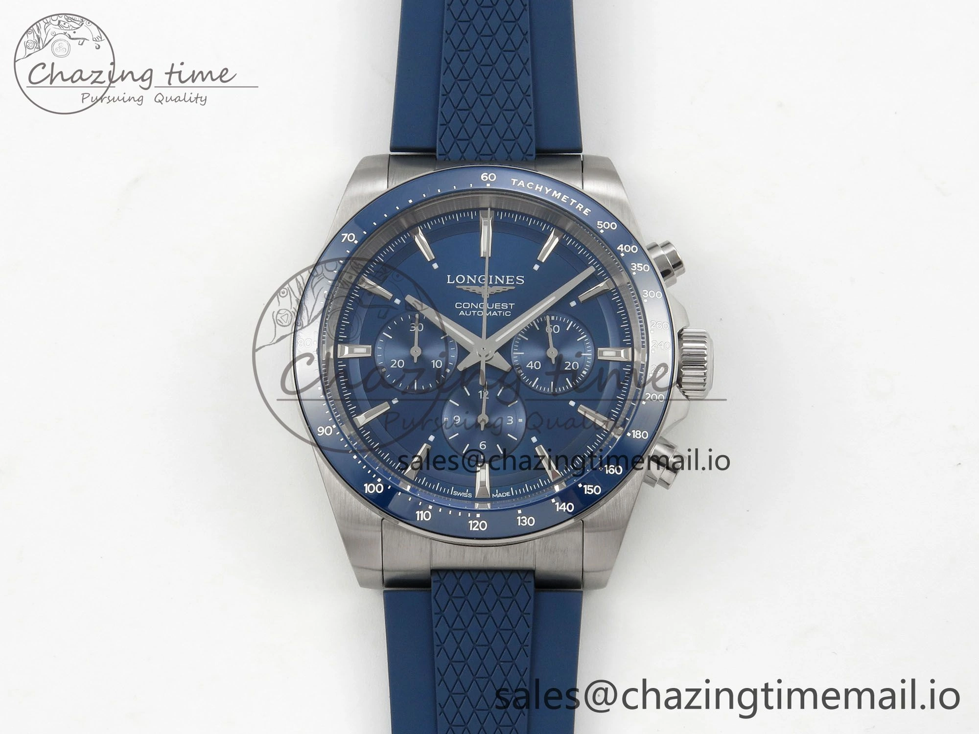 GoodFit Longines Conquest 40mm SS AF 1:1 Best Edition Blue Dial on Blue Rubber Strap A 7539
