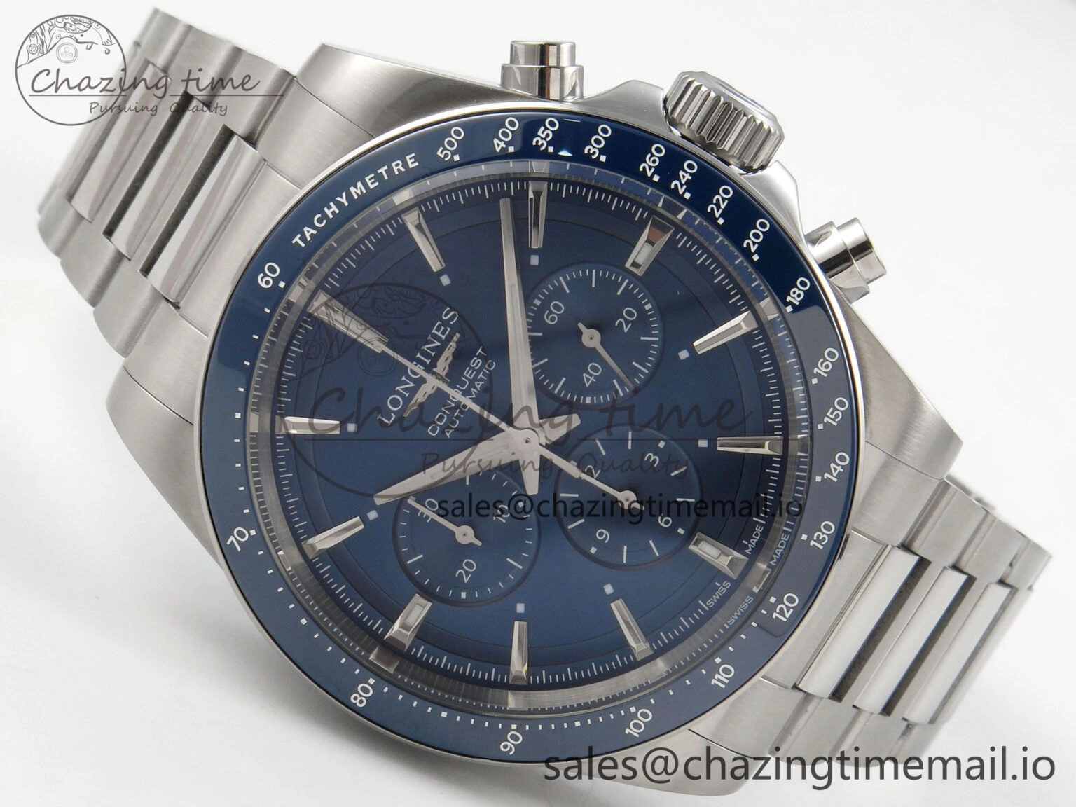 Effortless Longines Conquest 40mm SS AF 1:1 Best Edition Blue Dial on Stainless steel bracelet A 7534
