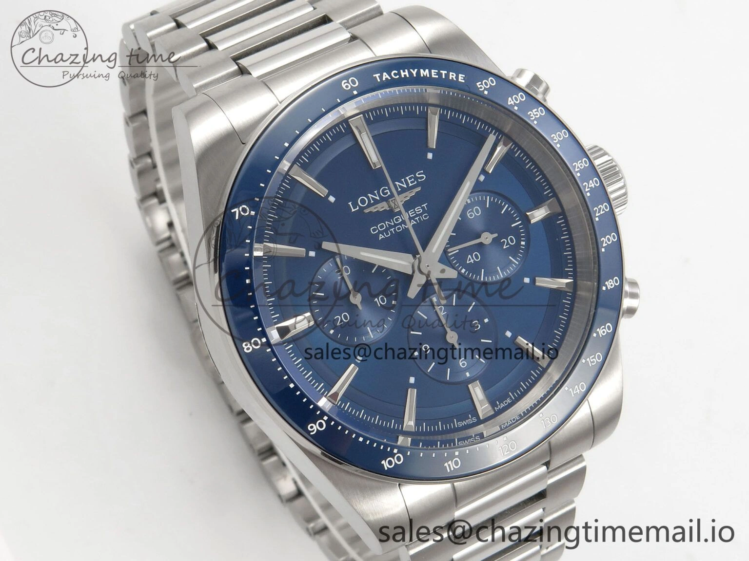 Effortless Longines Conquest 40mm SS AF 1:1 Best Edition Blue Dial on Stainless steel bracelet A 7534