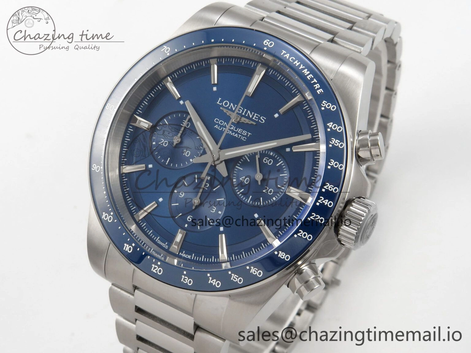 Effortless Longines Conquest 40mm SS AF 1:1 Best Edition Blue Dial on Stainless steel bracelet A 7534
