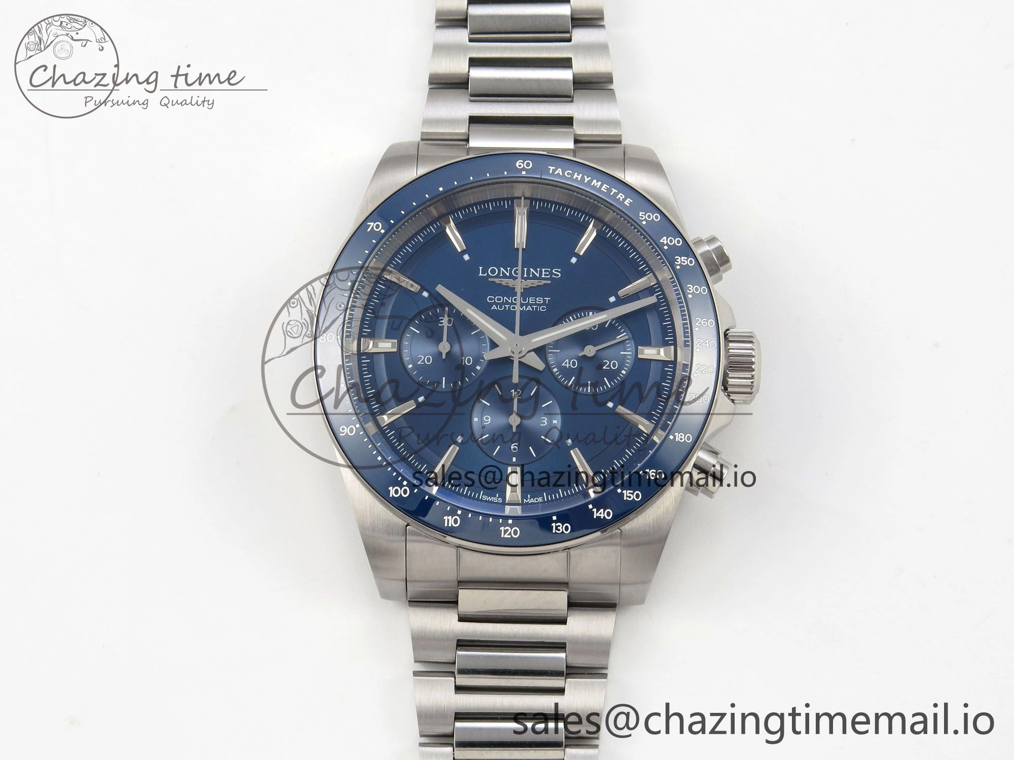 Effortless Longines Conquest 40mm SS AF 1:1 Best Edition Blue Dial on Stainless steel bracelet A 7534