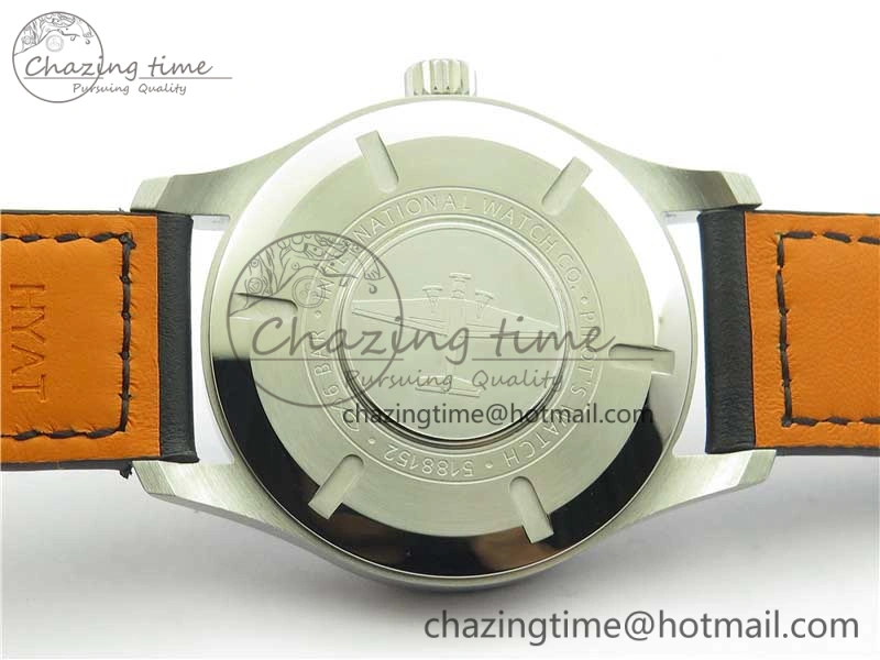 Refined MARK XVIII IW327001 SS FKF 1:1 Best Edition Black Dial On Black Leather Strap 7119