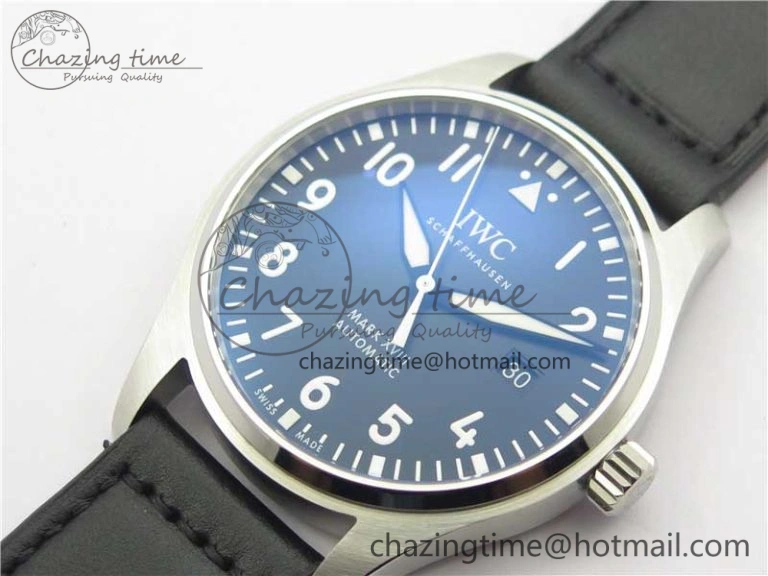 Refined MARK XVIII IW327001 SS FKF 1:1 Best Edition Black Dial On Black Leather Strap 7119