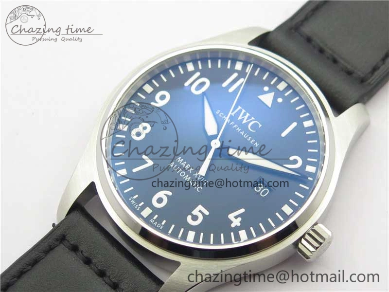 Refined MARK XVIII IW327001 SS FKF 1:1 Best Edition Black Dial On Black Leather Strap 7119