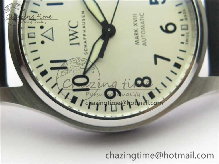 MARK XVIII IW327002 SS FKF 1:1 Best Edition White Dial On Black Leather Strap Functional 7121