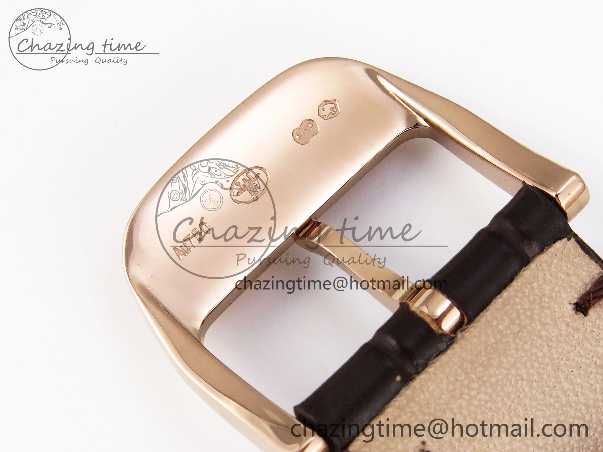 Premium MASTER ULTRA THIN MOON RG APSF 1:1 BEST EDITION WHITE DIAL DIAMONDS BEZEL ON BROWN LEATHER STRAP SA925 SUPER CLONE 7415
