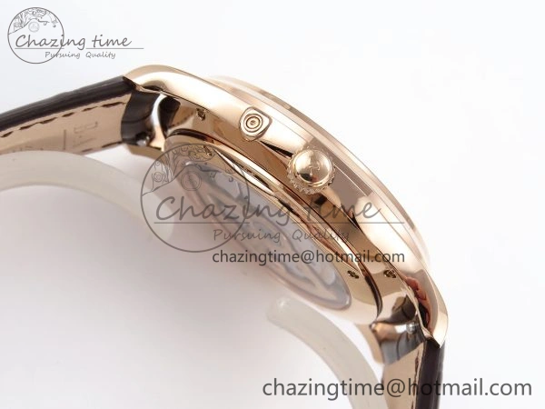 MASTER ULTRA THIN MOON RG APSF 1:1 BEST EDITION WHITE DIAL ON BROWN LEATHER STRAP SA925 SUPER CLONE Comfortable 7414
