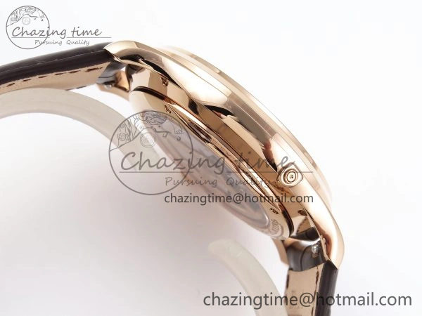MASTER ULTRA THIN MOON RG APSF 1:1 BEST EDITION WHITE DIAL ON BROWN LEATHER STRAP SA925 SUPER CLONE Comfortable 7414