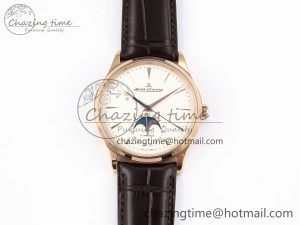 MASTER ULTRA THIN MOON RG APSF 1:1 BEST EDITION WHITE DIAL ON BROWN LEATHER STRAP SA925 SUPER CLONE Comfortable 7414