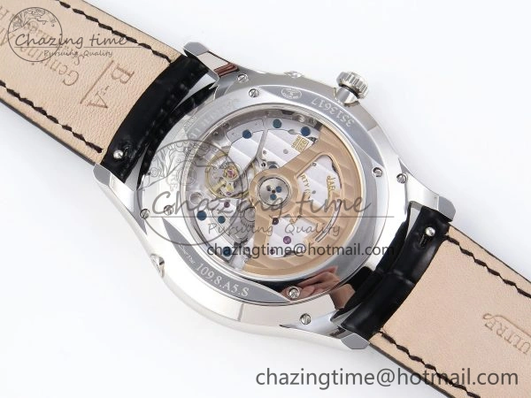 MASTER ULTRA THIN MOON SS APSF 1:1 BEST EDITION BLACK DIAL ON BLACK LEATHER STRAP SA925 SUPER CLONE OnTrend 7411